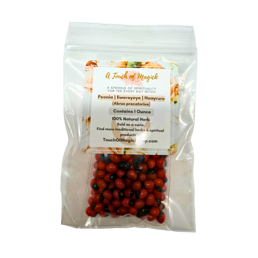 Peonia Seeds | Ewereyeye | Rosary Pea | Abrus Precatorius | 1 Ounce |
