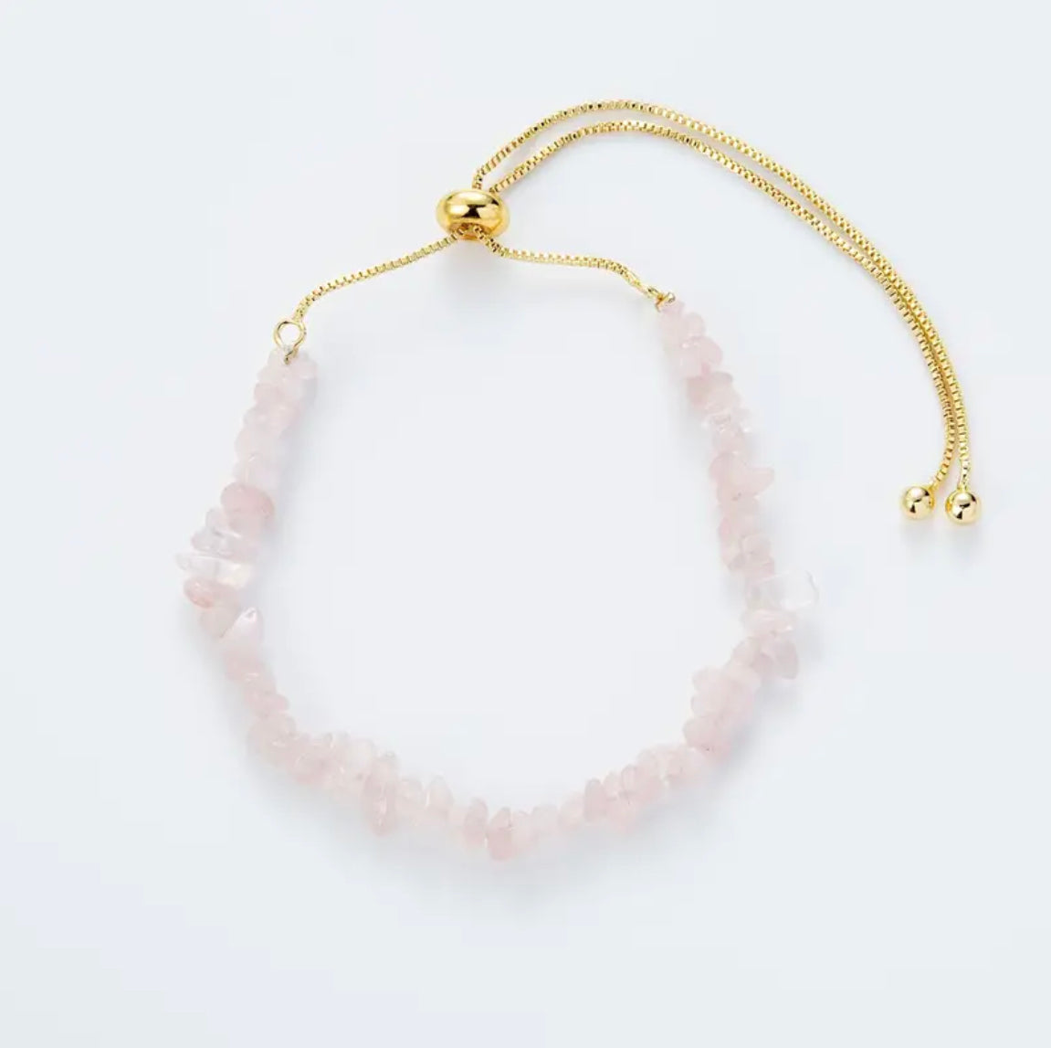 Stone Chip Adjustable Bracelet | 14K Gold Plated | Good Vibes | Spiritual Jewelry