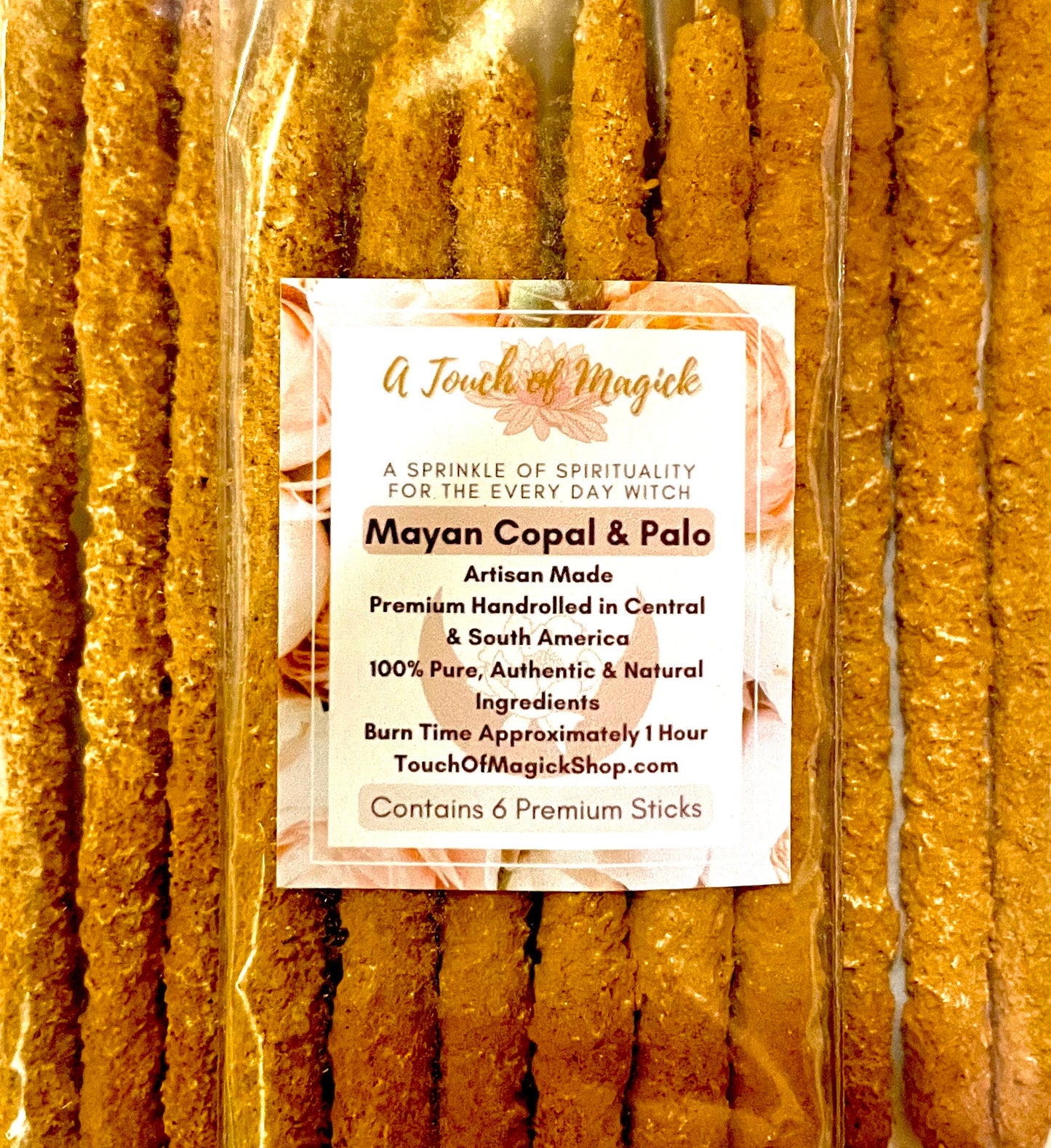 Mayan Copal Palo Santo | Premium Resin Stick | 6 Pack | Handmade Incense | Cleansing & Purifying | Artisan | Traditional Aura Clearing