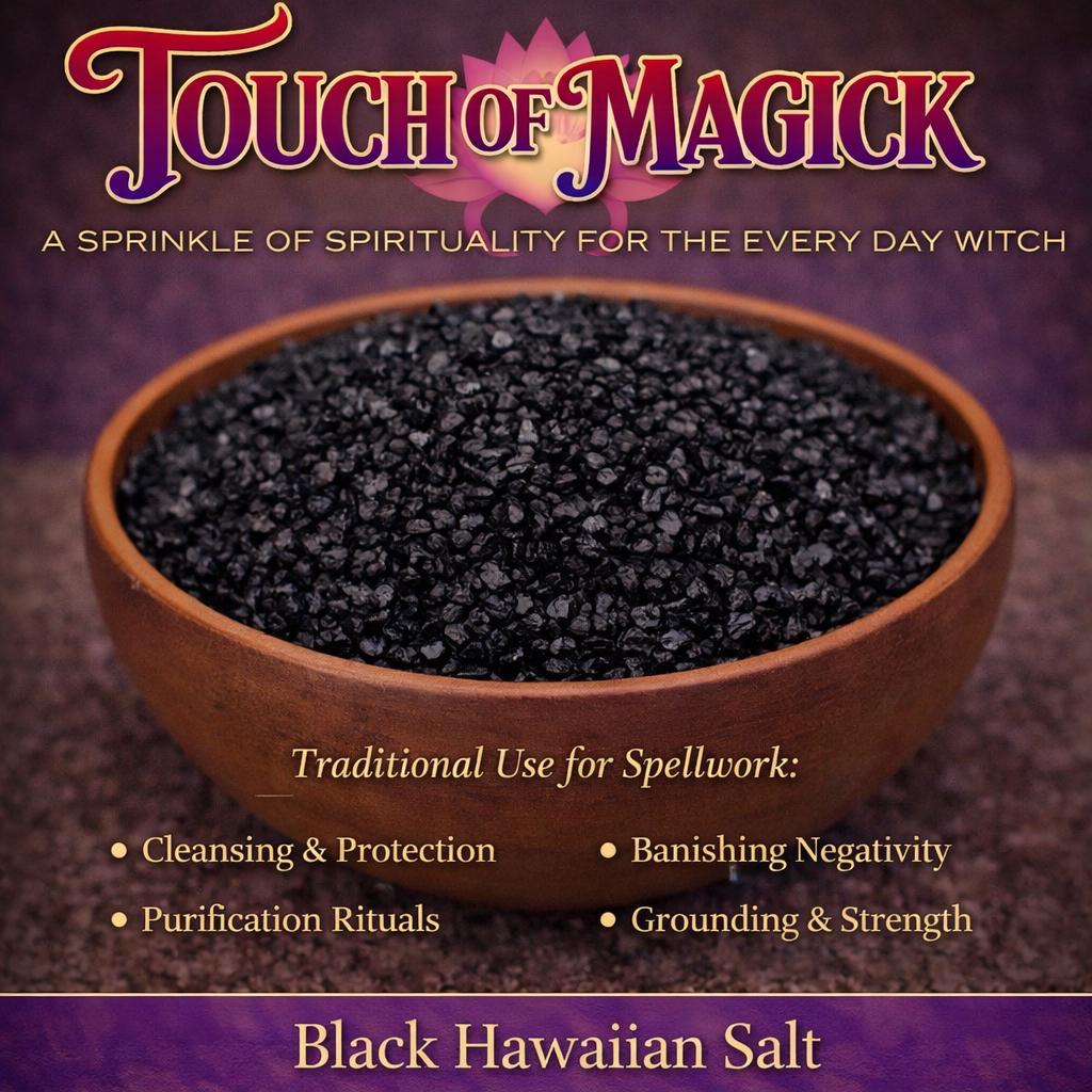 Black Hawaiian Salt | 0.5 Oz | Traditional Herb Supplier & Manufacturer | Hoodoo | Witchcraft | Spell Supplies