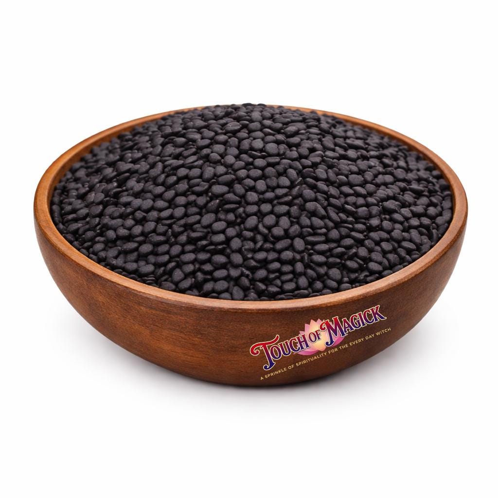 Sesame Seeds (Black) | 0.5 Ounces | Witch Herbs | Hoodoo | Traditional Herb Supplier | Spell Supplies