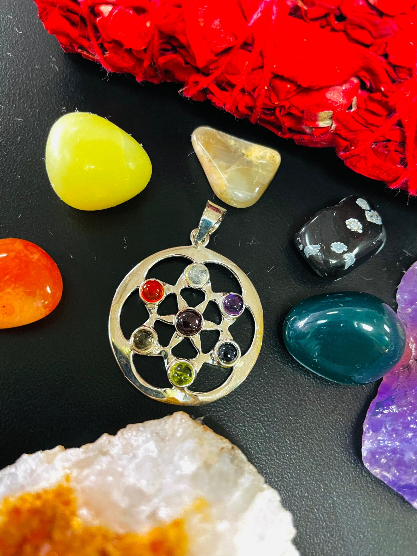 7 Chakras Sterling Silver Pendant