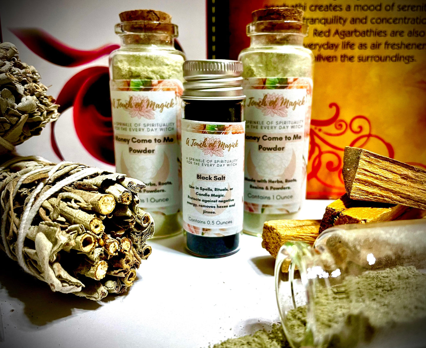 Witch Black Salt in Glass Vial with Lid for Banishing - Protection - Spell Reversal - Negative Energy Removal - Shielding - Witch Tools