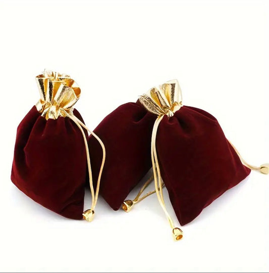 Red & Gold | 6.3” x 4.72” | Tarot Cards Storage Bag | Velvet | Drawstring Bag