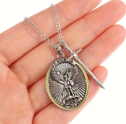 St. Michael Archangel Pendant with Sword | Spiritual Accessories & Jewelry