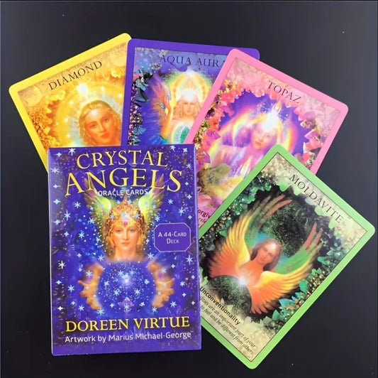Crystal Angels | Oracle Cards | English | Divination Tools | Cartomancy | Witch Supplies