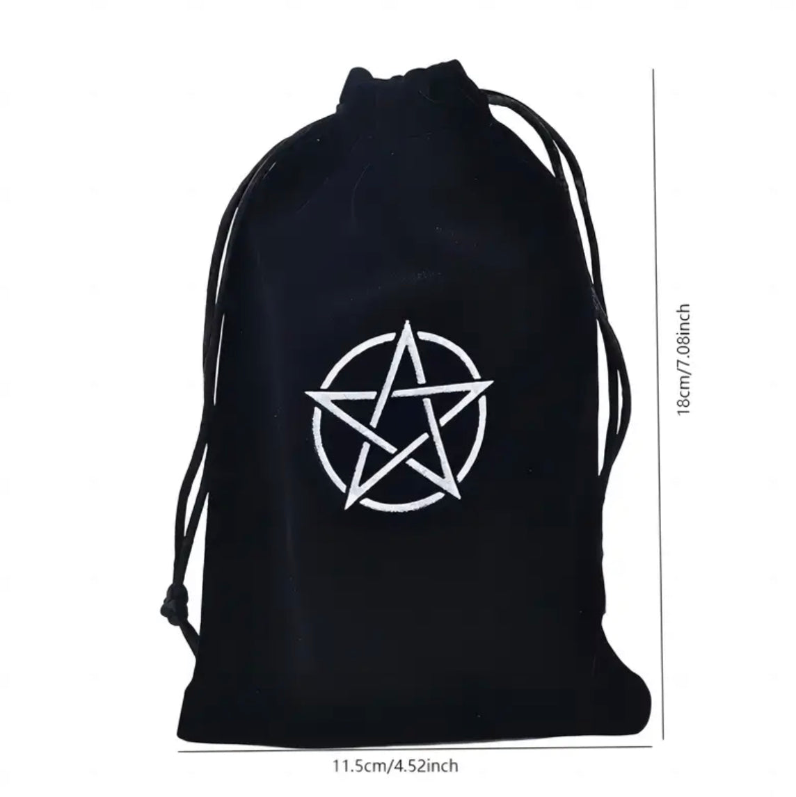 Pentagram | Black | Tarot Cards Storage Bag | Velvet |