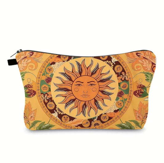 Sun Printed Pattern | Storage Bag for Spiritual Items | Crystals | Tarot | Zipper