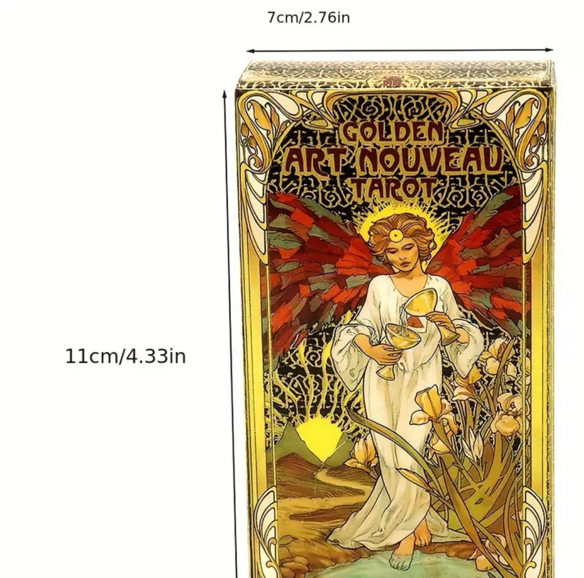 Golden Art Nouveau | Tarot Cards | English | Divination Tools | Cartomancy | Witch Supplies
