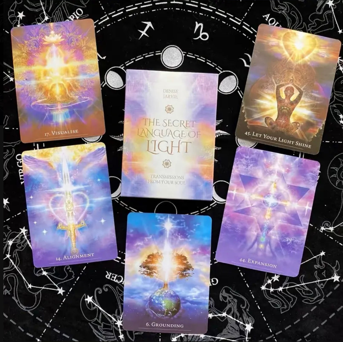 The Secret Language of Light | Oracle Cards | English | Divination Tools | Cartomancy | Witch Supplies