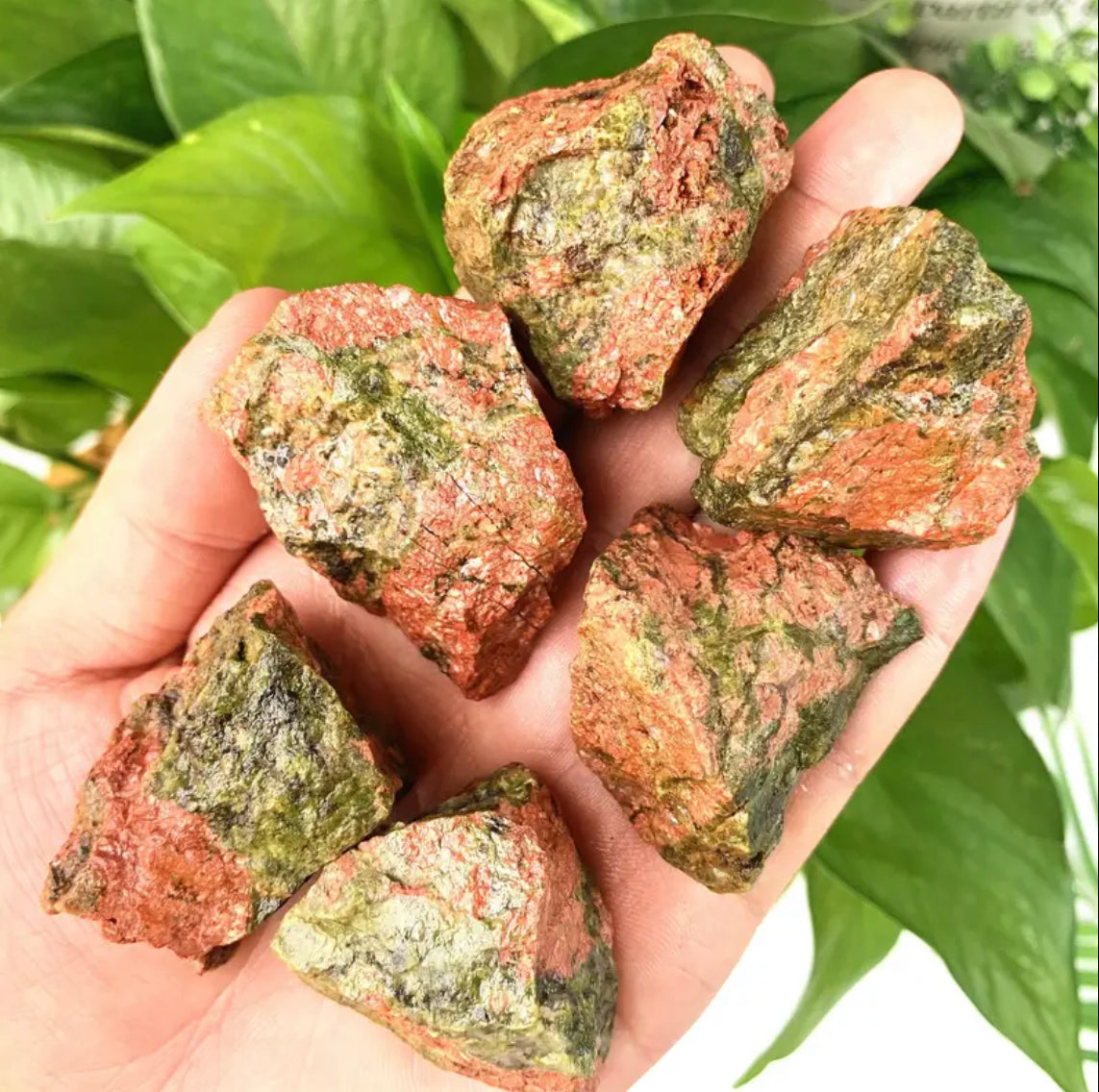 Unakite Rough Stone | To Relieve Stress and Anxiety | Balances Emotions | Stone of Love & Unity |