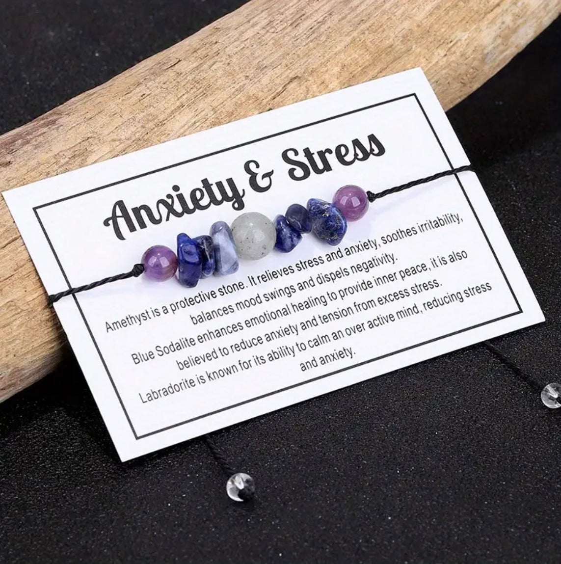 Anxiety & Stress Bracelet | Made with Labradorite, Sodalite & Amethyst |