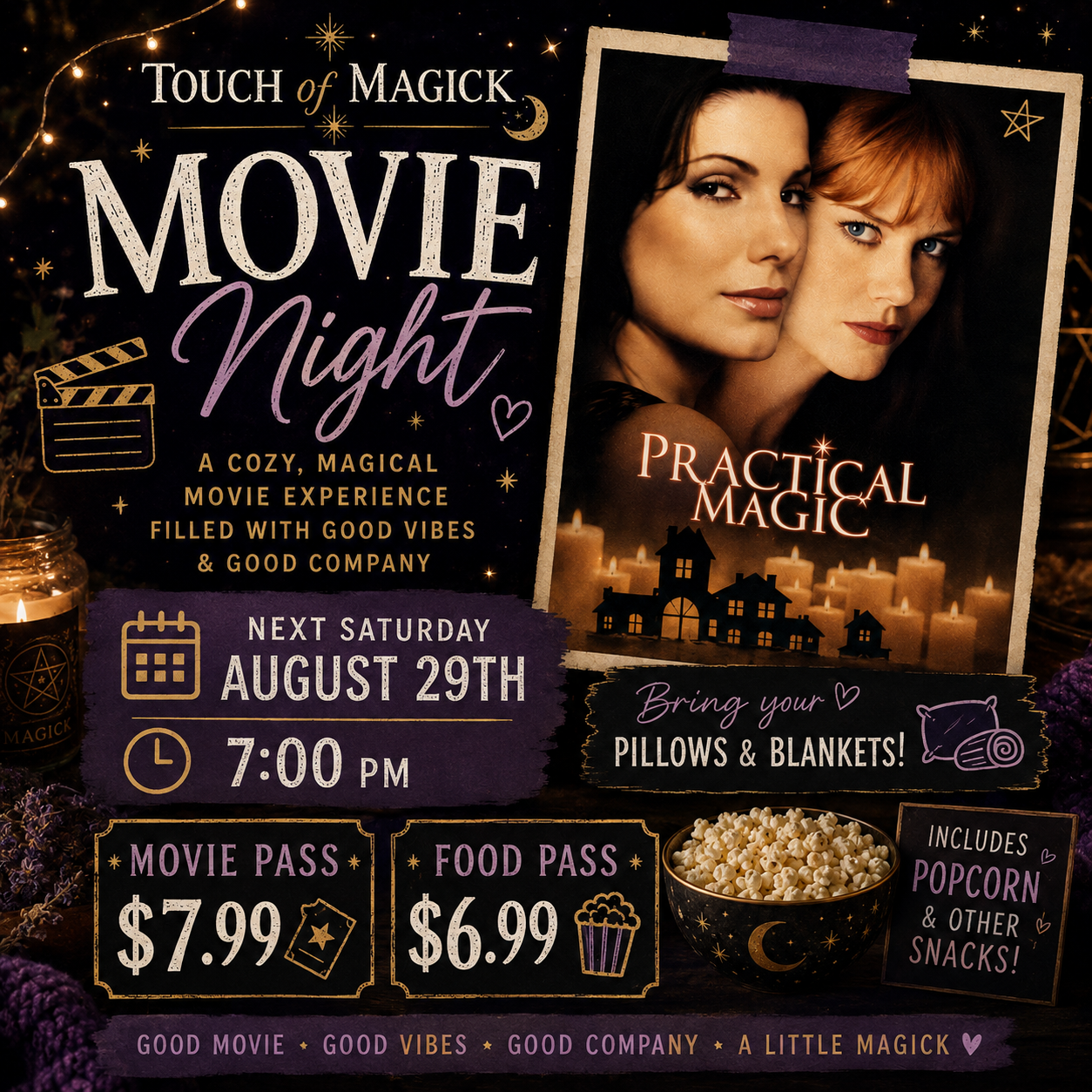Movie Night- Saturday 8/29- Practical Magick