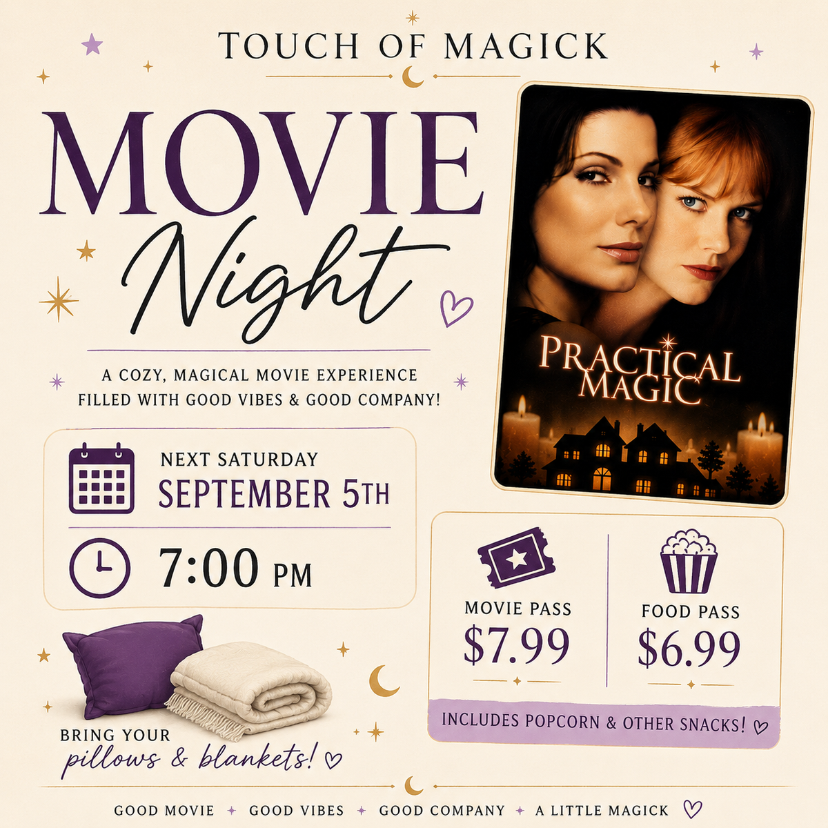 Movie Night- Saturday 9/5- Practical Magick