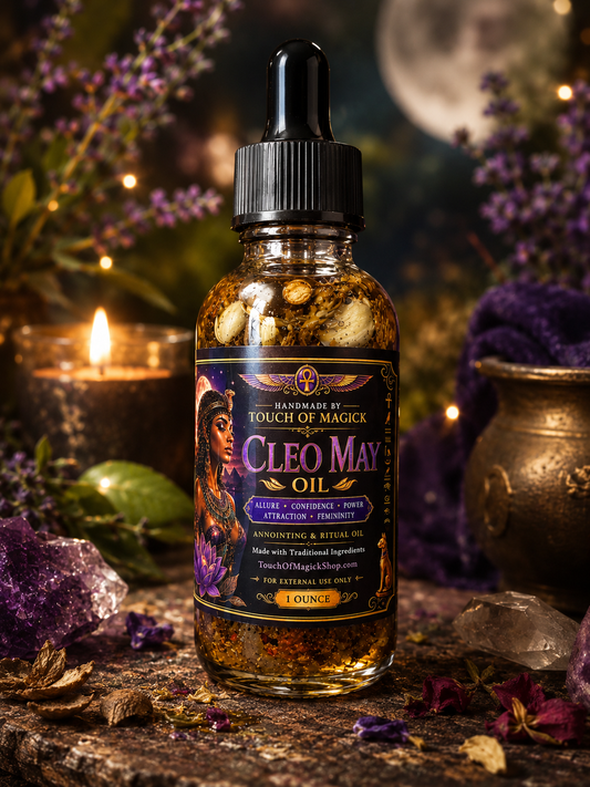 Cleo May Ritual & Annointing Oil | Made with Traditional Herbs, Roots, Resins and Essential Oils | Ritual | 1 Oz