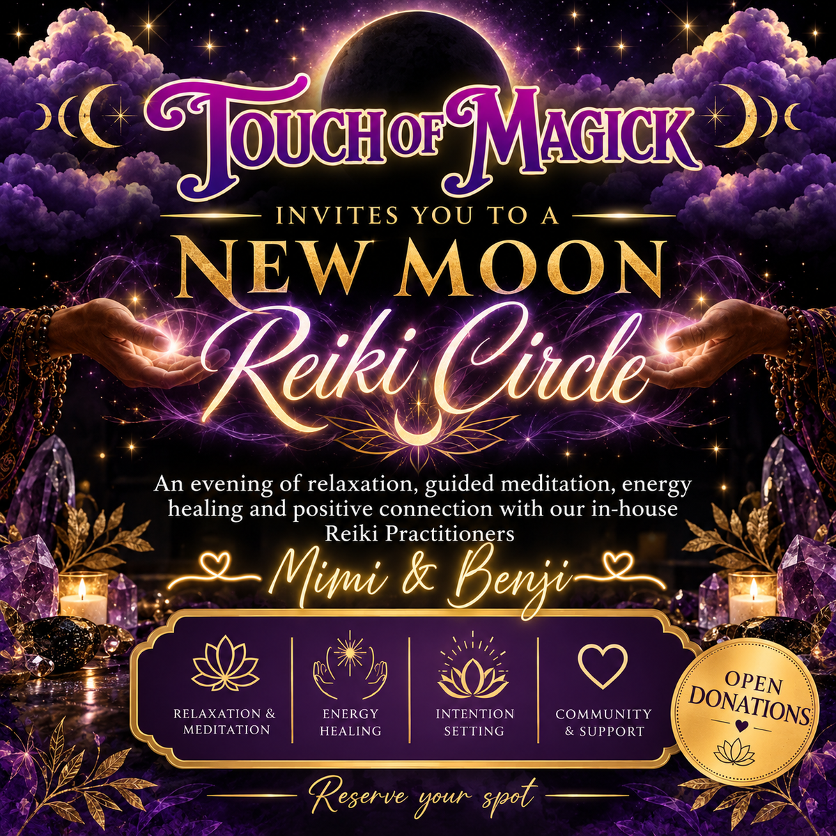 New Moon Community Reiki Circle [Oct 7] @ Touch of Magick Shop