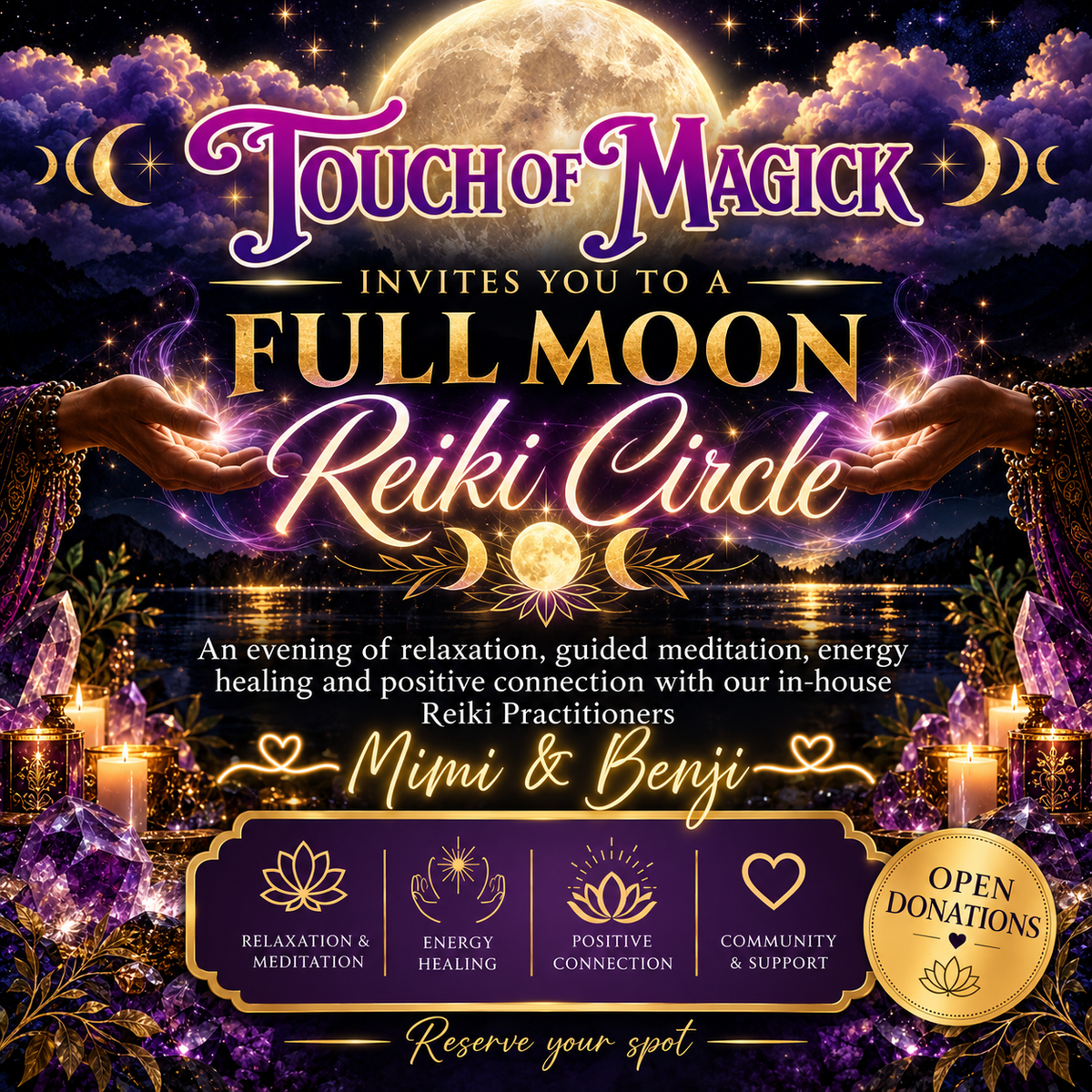 Full Moon Community Reiki Circle [Oct 25] @ Touch of Magick Shop