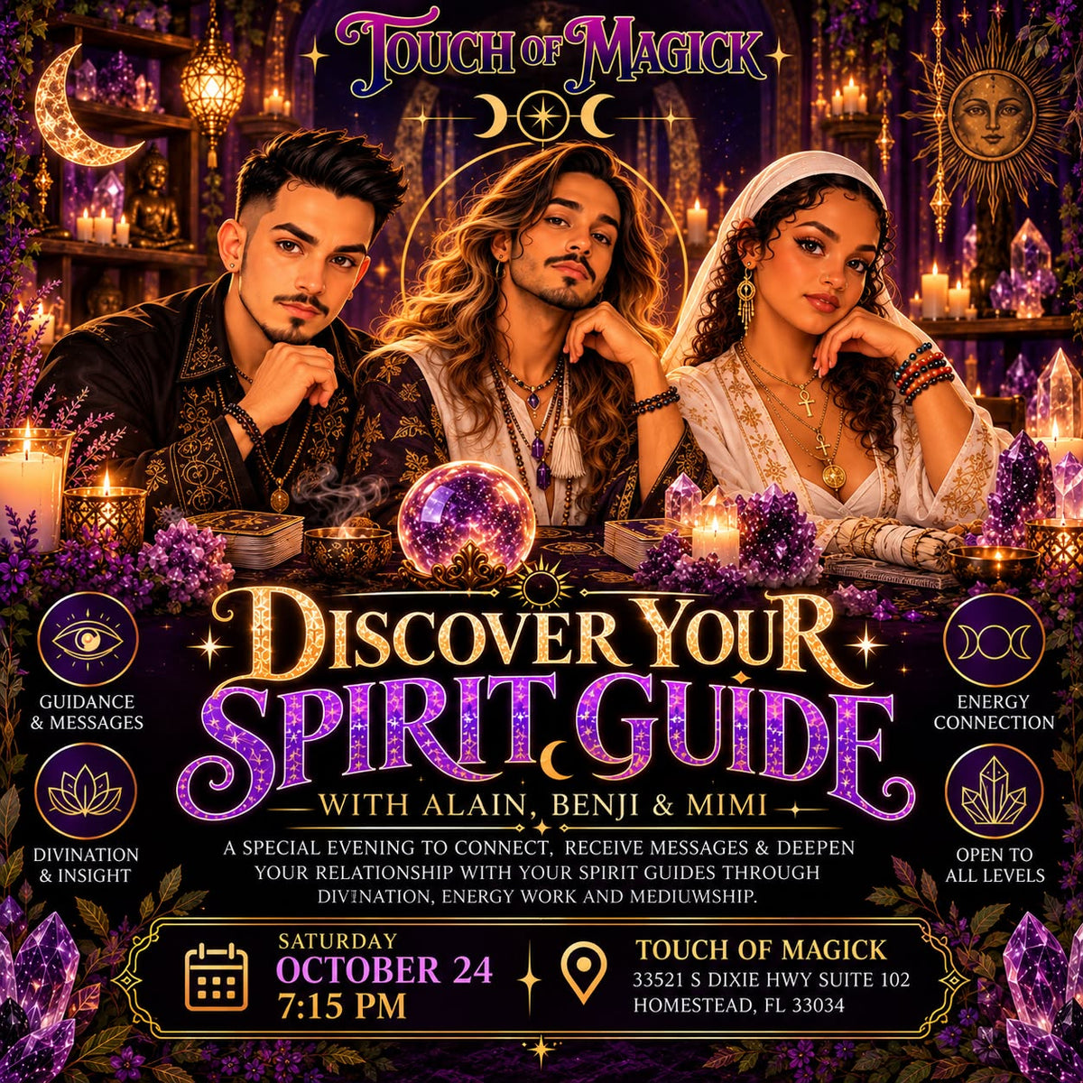 Discover Your Spirit Guide with Alain, Benji & Mimi the Medium [Sat, Oct 24 @ 7:15PM]