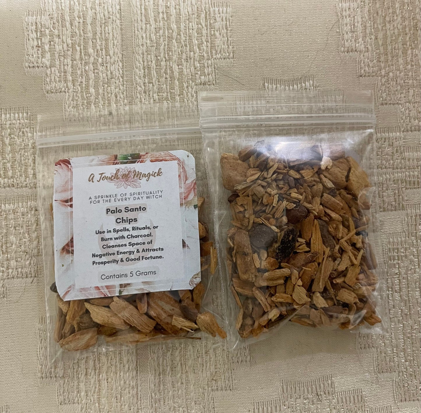 Palo Santo Chips | 0.5 oz | Traditionally used to Cleanse Space of Negative Energy, Vibrations, Attract Prosperity and Good Fortune | Spell
