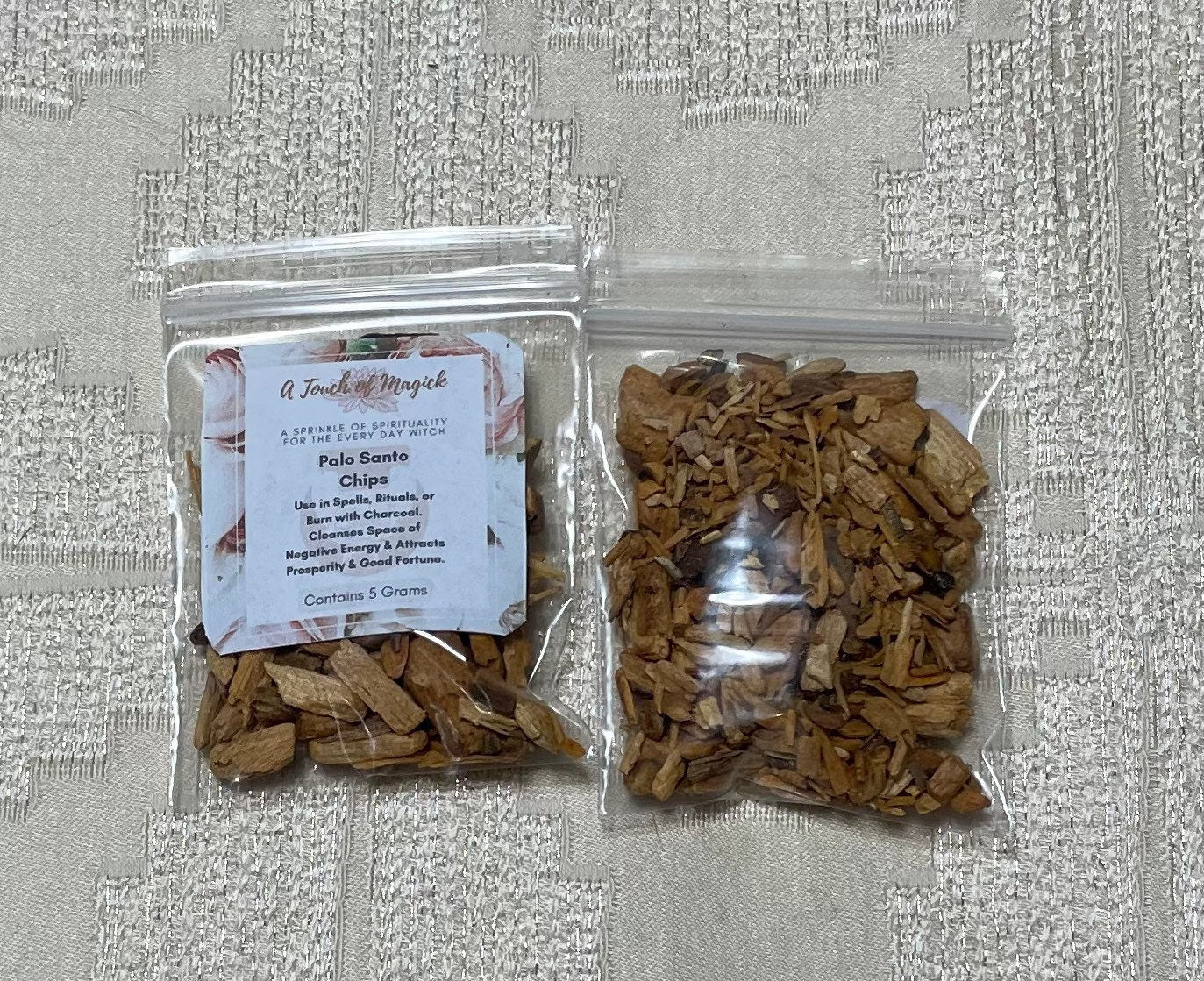 Palo Santo Chips | 0.5 oz | Traditionally used to Cleanse Space of Negative Energy, Vibrations, Attract Prosperity and Good Fortune | Spell