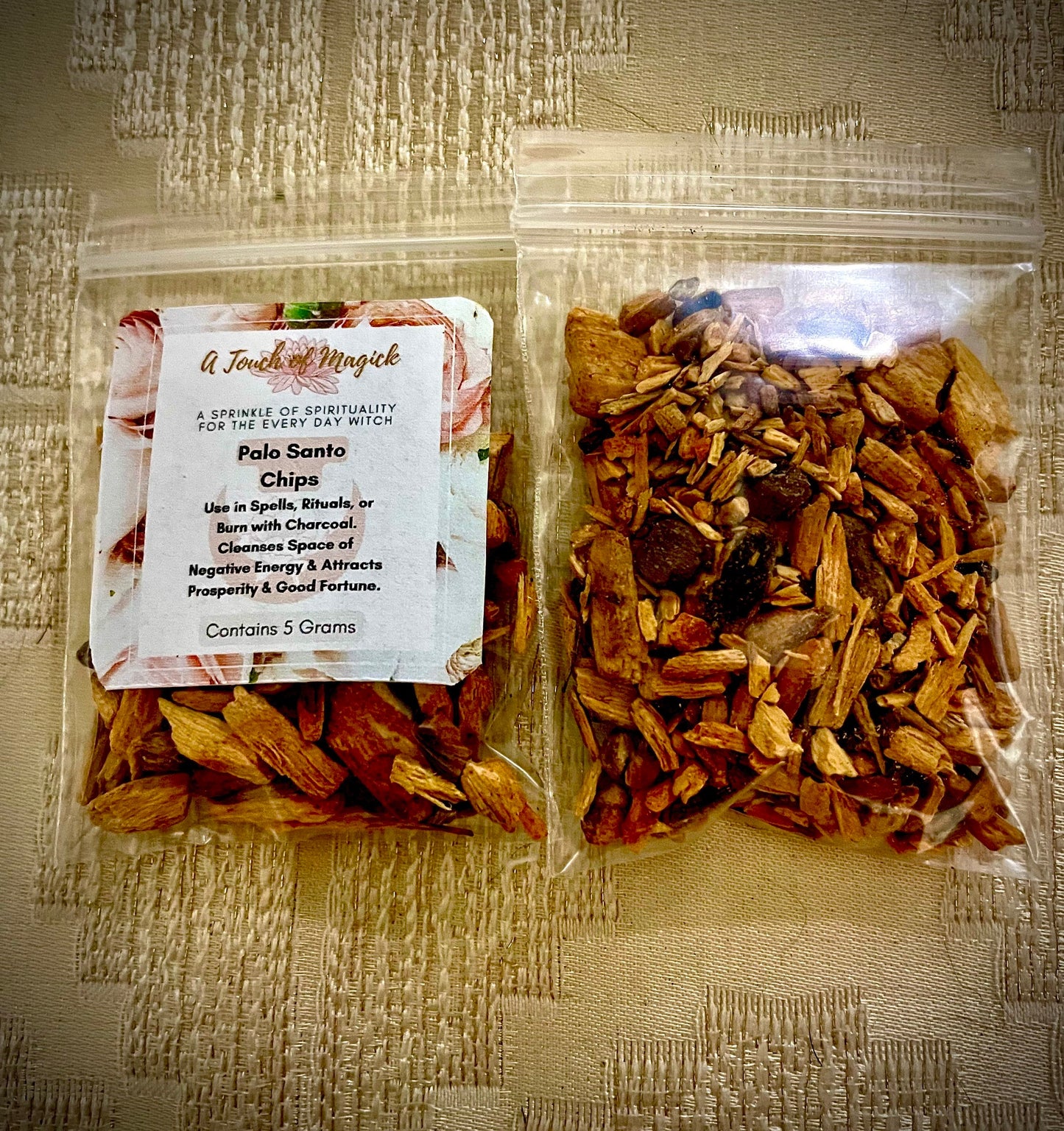 Palo Santo Chips | 0.5 oz | Traditionally used to Cleanse Space of Negative Energy, Vibrations, Attract Prosperity and Good Fortune | Spell