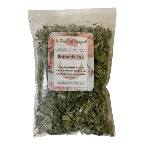 Boton de Oro Dried Herb | Traditional Herbs Manufacturer and Supplier| Contains 0.5 Ounces | Santeria | Ochun