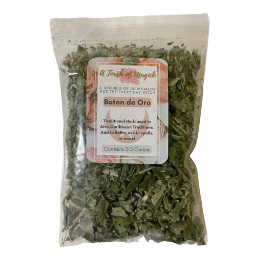 Boton de Oro Dried Herb | Traditional Herbs Manufacturer and Supplier| Contains 0.5 Ounces | Santeria | Ochun