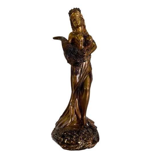 Goddess Fortuna Statue Figurine | Goddess of Fortune, Prosperity & Wealth | Approx 9 inches Height x 3 inches | Altar Tools | Witch Supplies