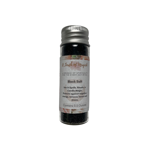 Witch Black Salt in Glass Vial | Traditional Ingredient | Spell & Ritual Supplies