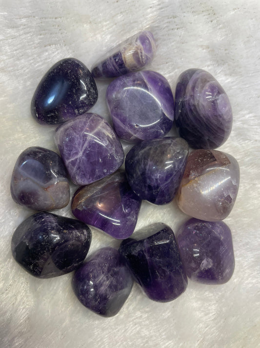 Amethyst Tumbled Stone - To Relieve Stress and Anxiety - Enhance Psychic Abilities - Third Eye Crystal -Used to Prevent Addictive Behaviors