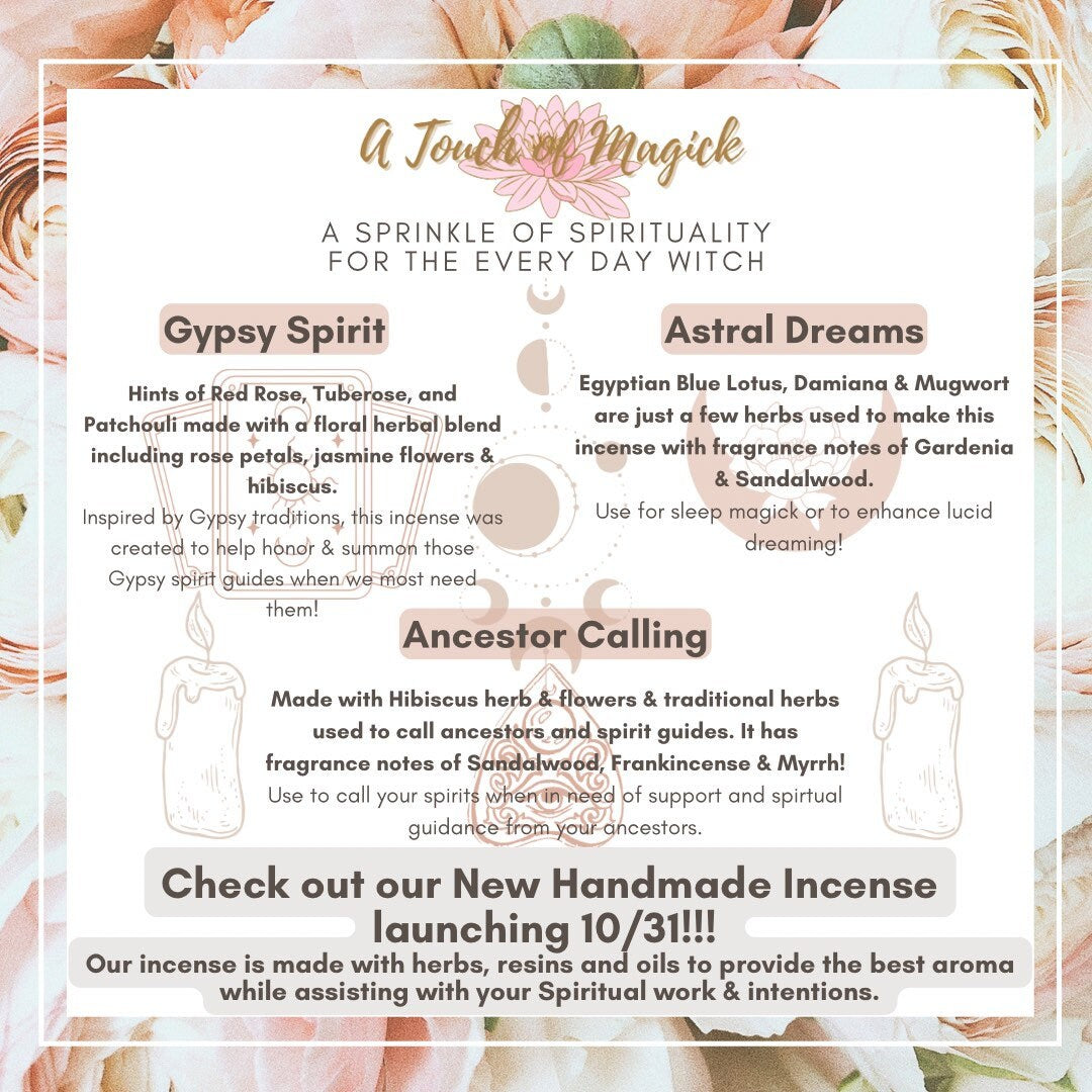 Gypsy Spirit Handmade Incense | 8 Sticks Pack | Inspired by Gypsy Traditions, Use to Summon & Honor Your Gypsy Guides and Ancestors