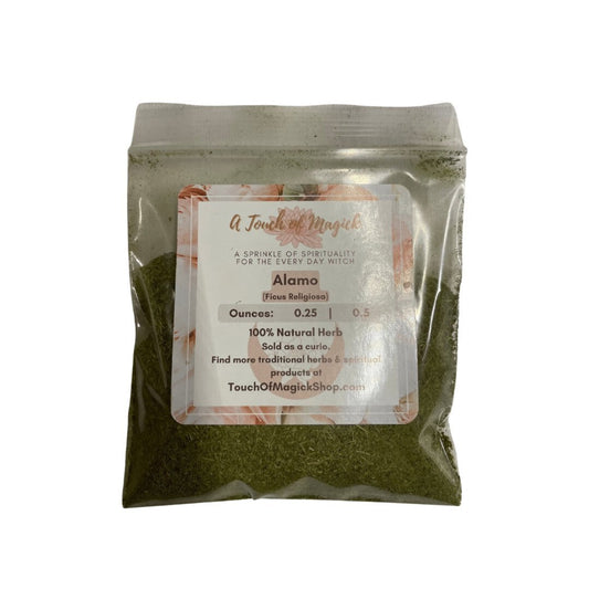 Alamo Powder | Ficus Religiosa | 0.5 Ounces | Used in Success, Luck, Protection, Cleansings | Use in Spell Bottles, Mojo Bags | Witch Herbs