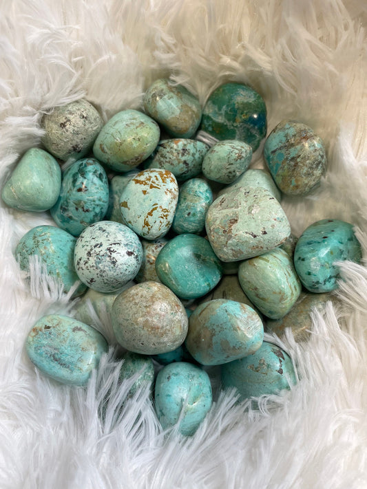 Turquoise | Tumbled Stone | 1 Large Piece | Approximately 0.5 to 1 Inch | Spiritual Stones | Witch Tools & Supplies | Meditation | Chakras