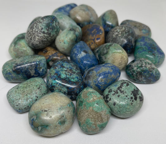 Azurite with Malachite| Large Tumbled Stone | Premium Grade| For Wisdom and Flow of Energy | 1 Piece | Spiritual | Witch Tools & Supplies