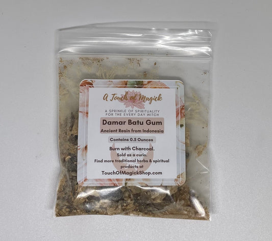 Damar Batu Gum | 0.5 Ounces | Brings Forth Positive Energy | Powerful for Cleansings & Purifications | Ancient Resin to Remove Negativity