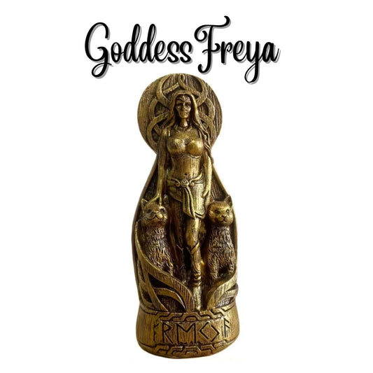 Goddess Freya Figurine | Approximately 9in x 3.5in | Goddess of Witches | Norse | Colored Resin | Statue | Altar Supplies | Pagan Decor |