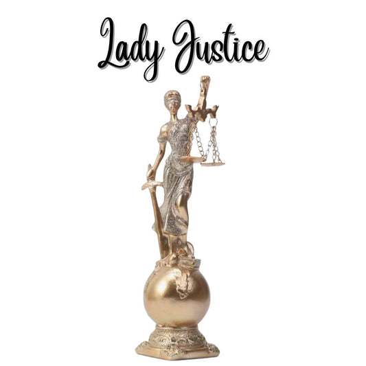 Lady Justice Figurine | Approximately 10in x 2.5in | Fairness & Equality | Balance | Colored Resin | Statue | Altar Supplies | Pagan Decor |