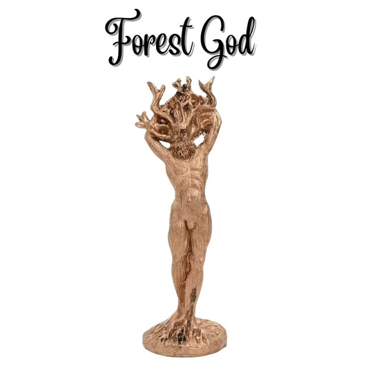 Forest God Figurine | Approximately 6.5in x 2.5in | Nature Witch | Green Witch | Colored Resin | Statue | Altar Supplies | Pagan Decor |