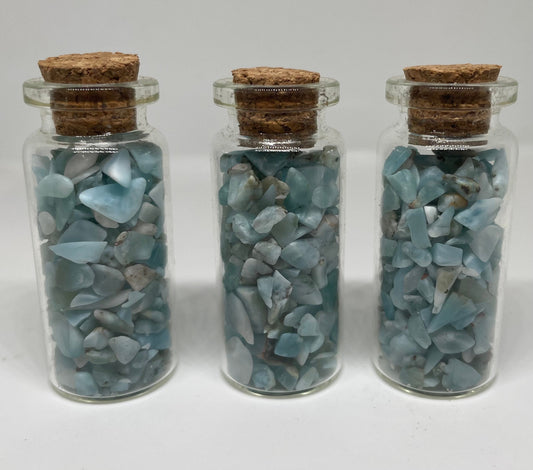 Larimar Chip Bottle | Premium A+ Grade | For Wellness, Calm and Communication | 1 Bottle | Spiritual | Witch Tools & Supplies | Rare