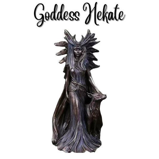 Goddess Hekate Figurine | Approximately 6in x 4in | Goddess of Witches | Greek | Colored Resin | Statue | Altar Supplies | Pagan Decor |