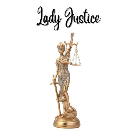 Lady Justice Figurine | Approximately 10in x 3in | Fairness & Equality | Balance | Colored Resin | Statue | Altar Supplies | Pagan Decor |