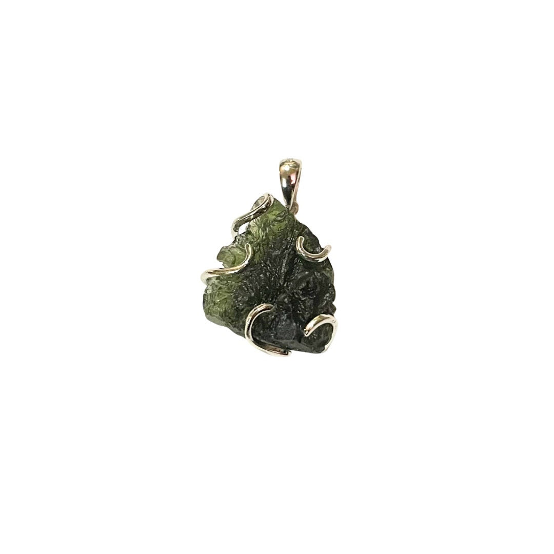 Moldavite Pendant | Top Quality on S925 Silver | Hand Wrapped | Spiritual Jewelry | Witch Talisman |