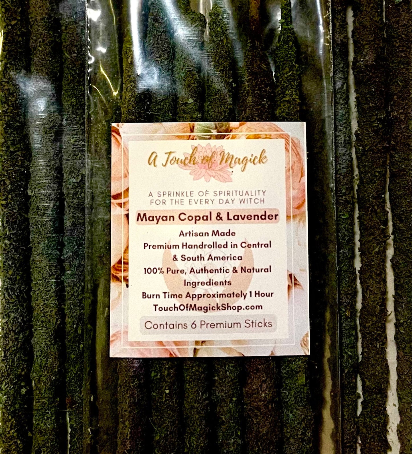 Mayan Copal Lavender | Premium Resin Stick | 6 Pack | Handmade Incense | Cleansing & Purifying | Artisan Handmade |