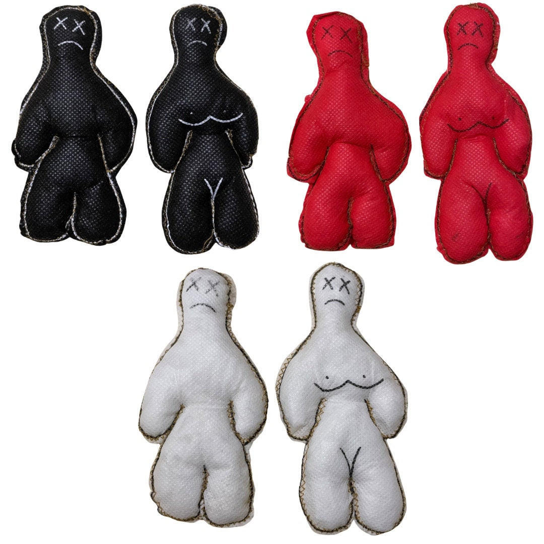Assorted Voodoo Dolls | About 4 inches | Available in Red, White & Black | Female and Male | Spell Tools | Hoodoo | Santeria | Wicca | Pagan
