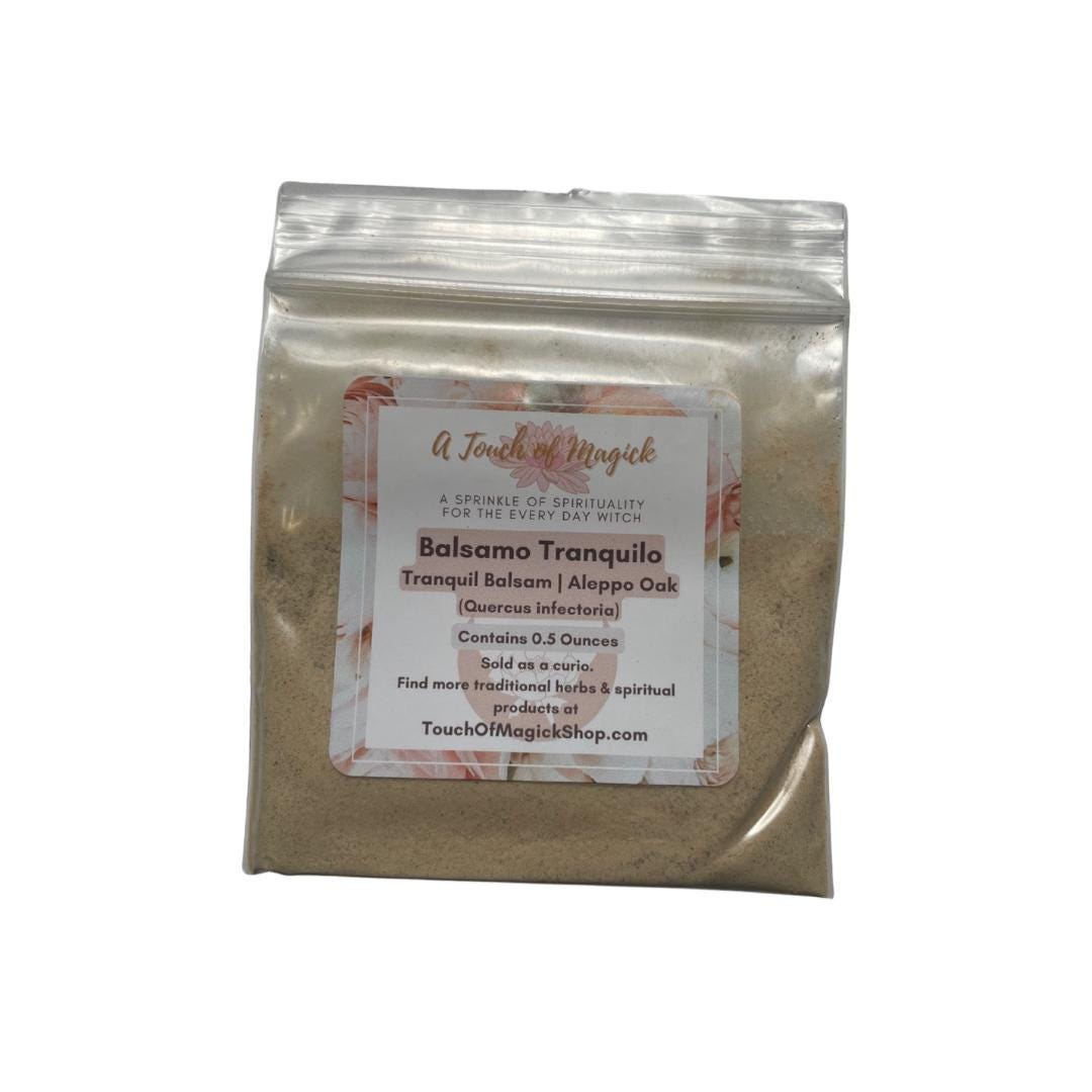 Balsamo Tranquilo | Tranquil Balsam | Aleppo Oak | Herb Powder | 0.5 Oz | Traditional Herb Supplier & Manufacturer | Santeria |