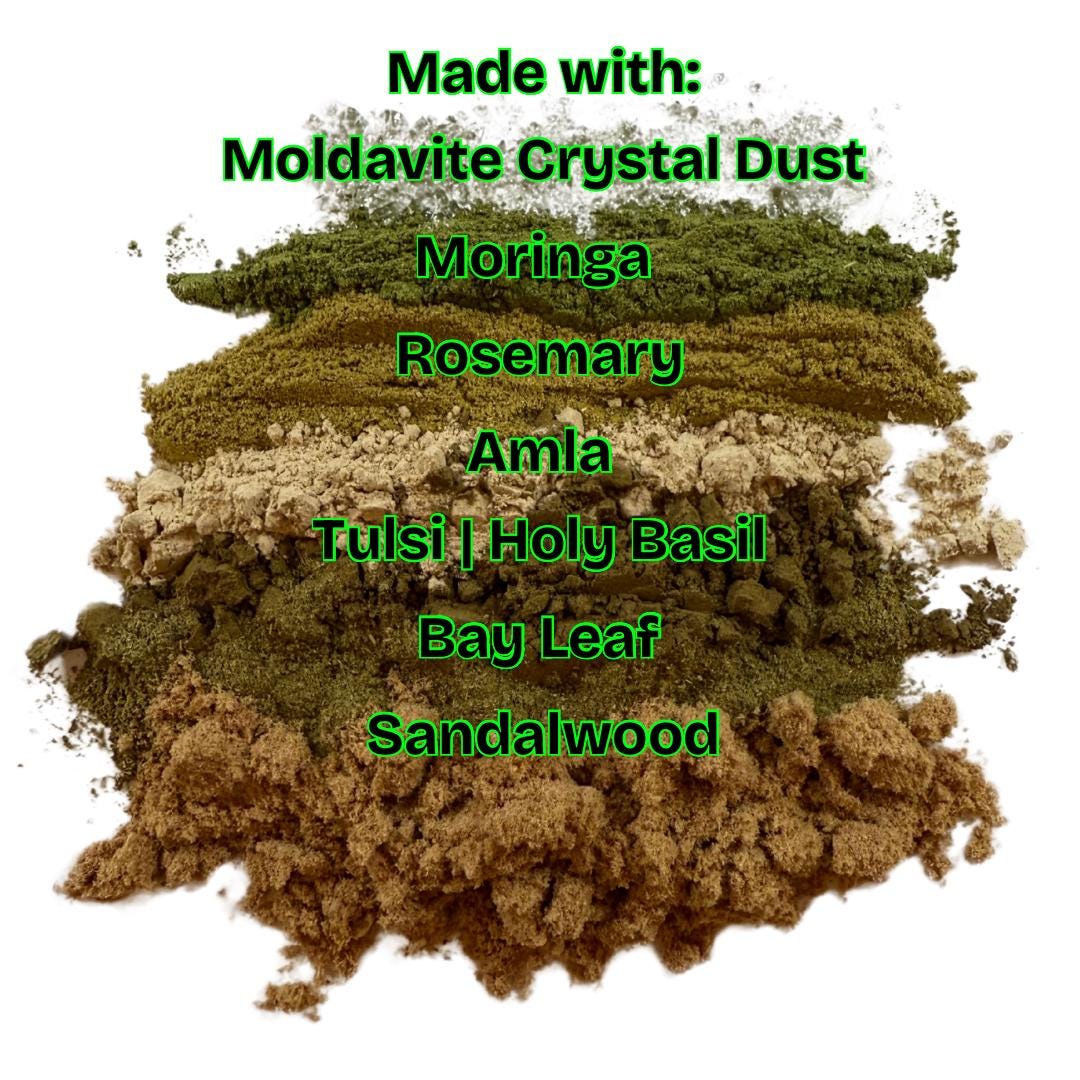 Moldavite Handmade Incense | 8 Sticks Pack | With Moldavite Crystal Dust | Associated with Divine & Spiritual Realms | Various Scents