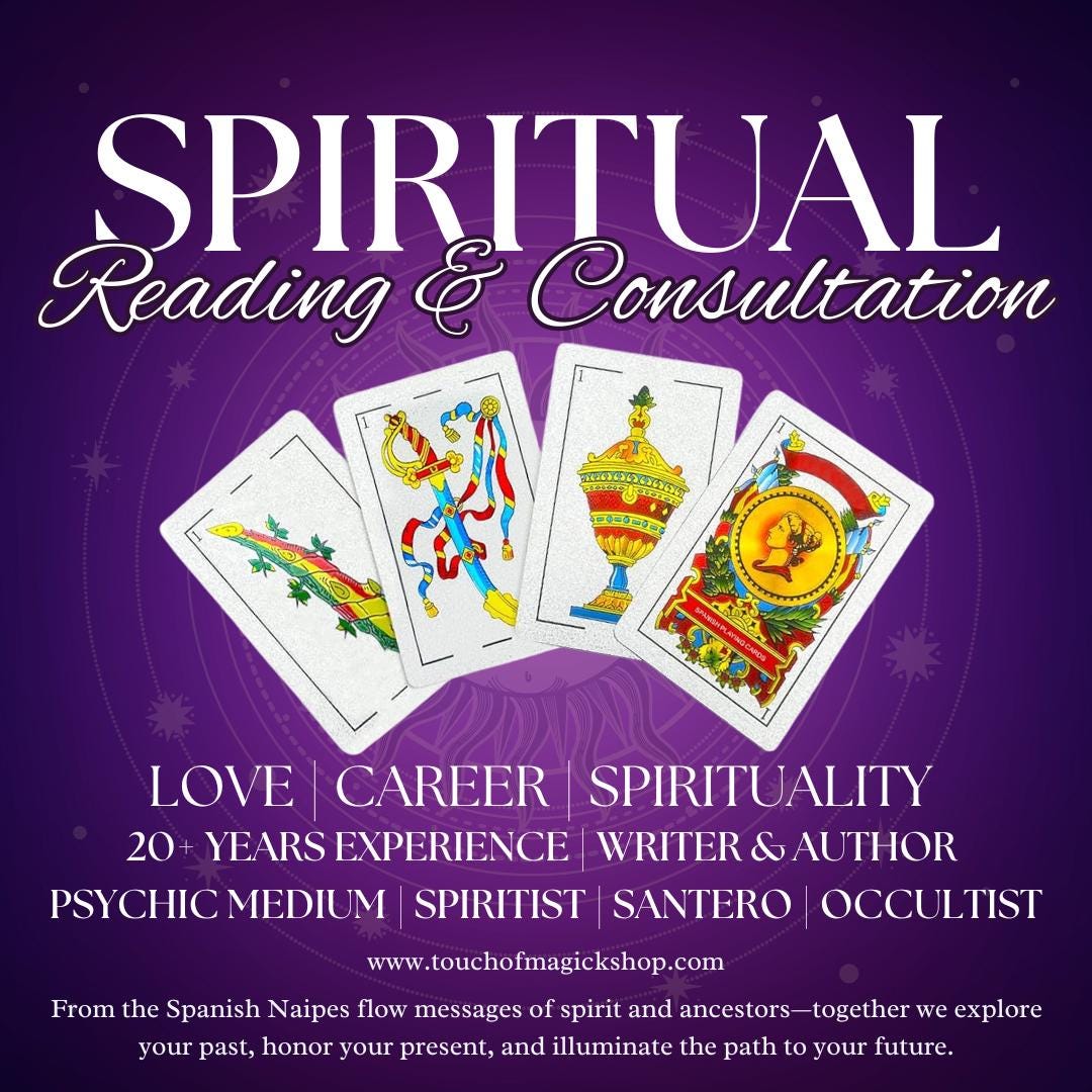 Spiritual Reading & Psychic Medium Consultation | Full Reading | Spanish Naipes | English and Spanish Bilingual | Custom Guidance |