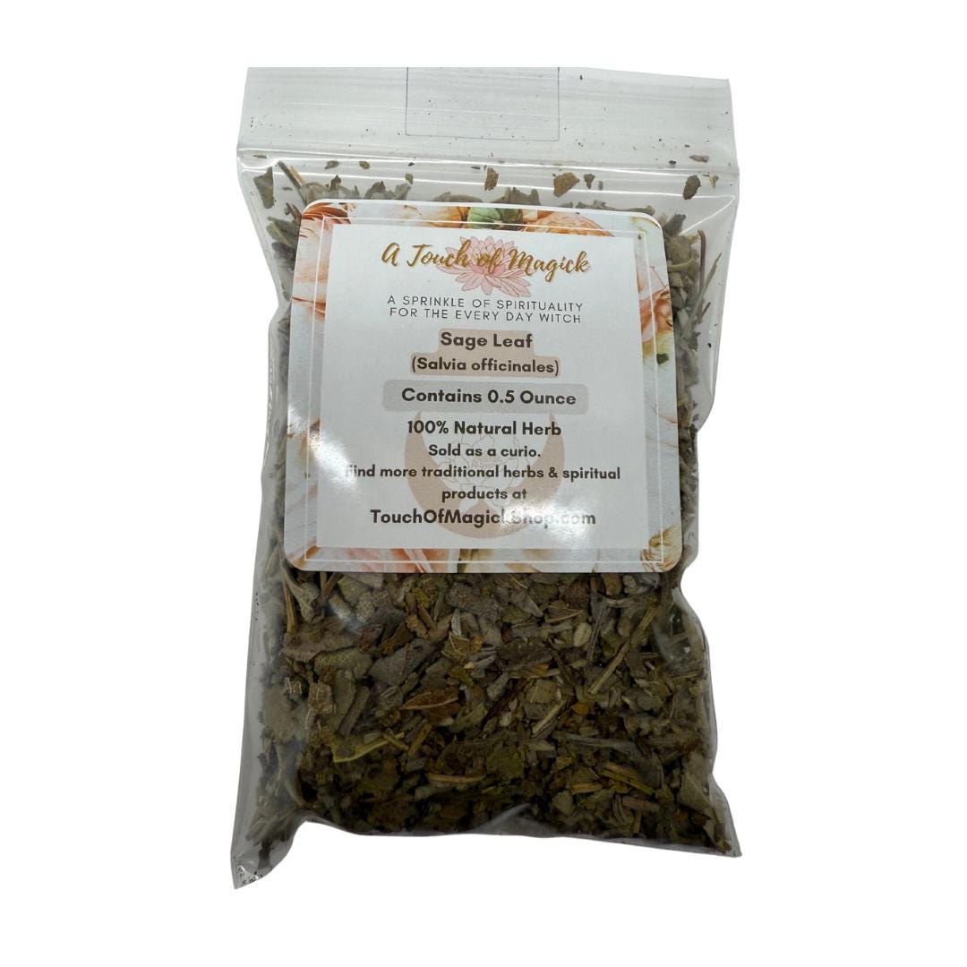 Sage | Salvia officinalis | Dried | 0.5 Ounces | Traditional Herb Supplier & Manufacturer | Spell and Ritual Supplies