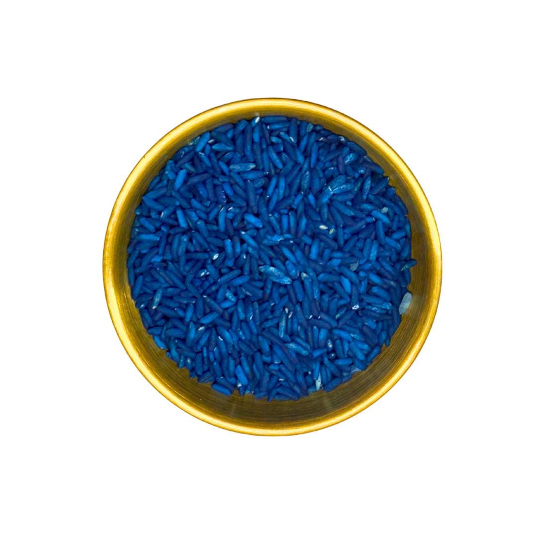 Blue Ritual Rice | Ingredient for Charm Bags, Rituals, and Spells | 2oz | Witch Tools and Supplies