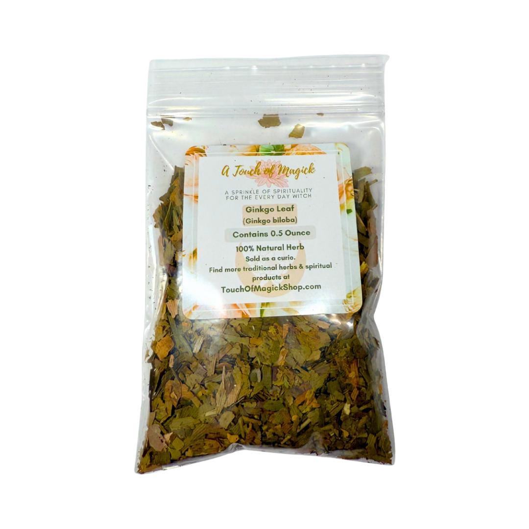 Ginkgo Leaf | Ginkgo biloba | 0.5 Ounces | Witch Herbs for Spells | Traditional Herb Supplier | Spell Supplies